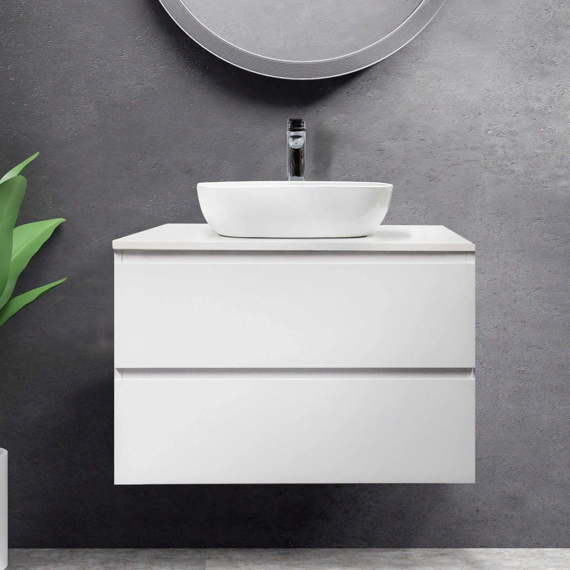 Mia 750mm Wall Hung Vanity   Luxe Stone Top