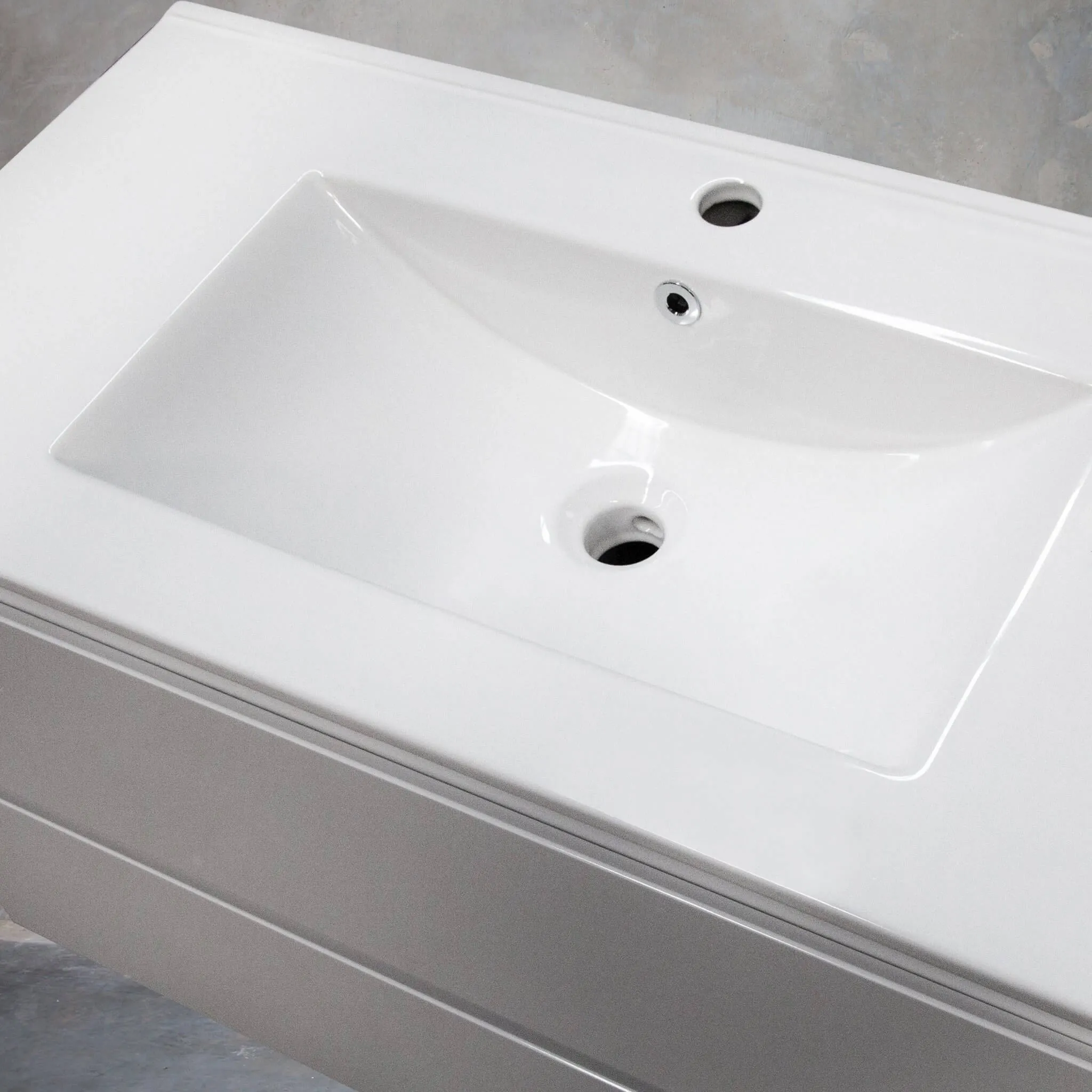 Mia 900mm Wall Hung Vanity   Ceramic Top