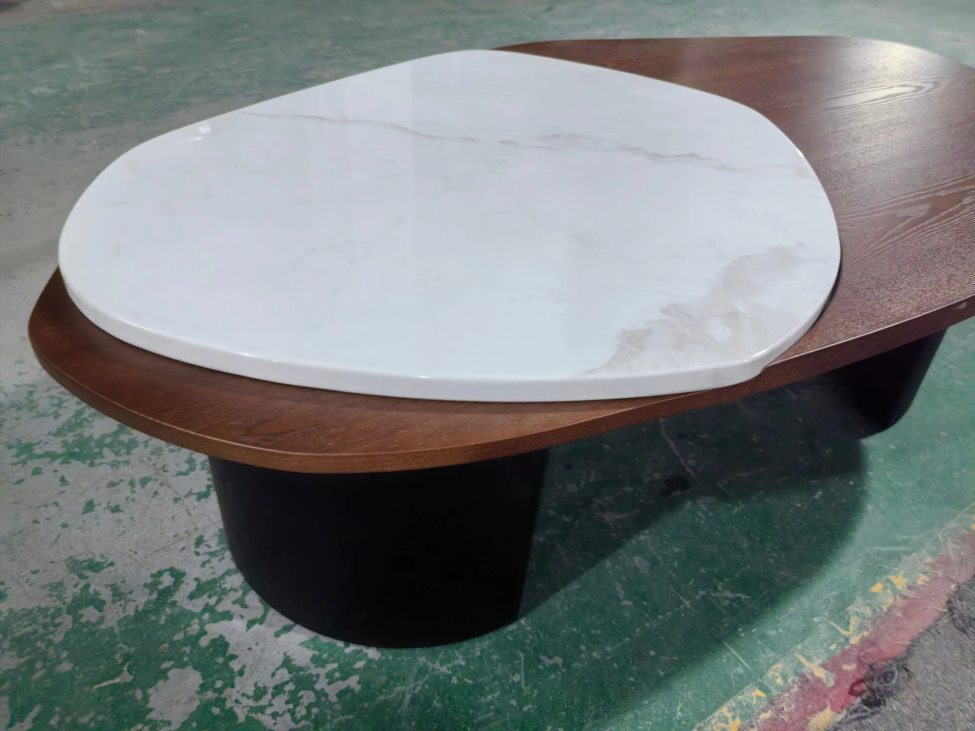 Modern Irregular Braxton Marble Top Coffee Table