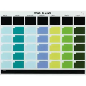 Naga Magnetic Glassboard Month Planner 900 X 1200Mm Multi Colour