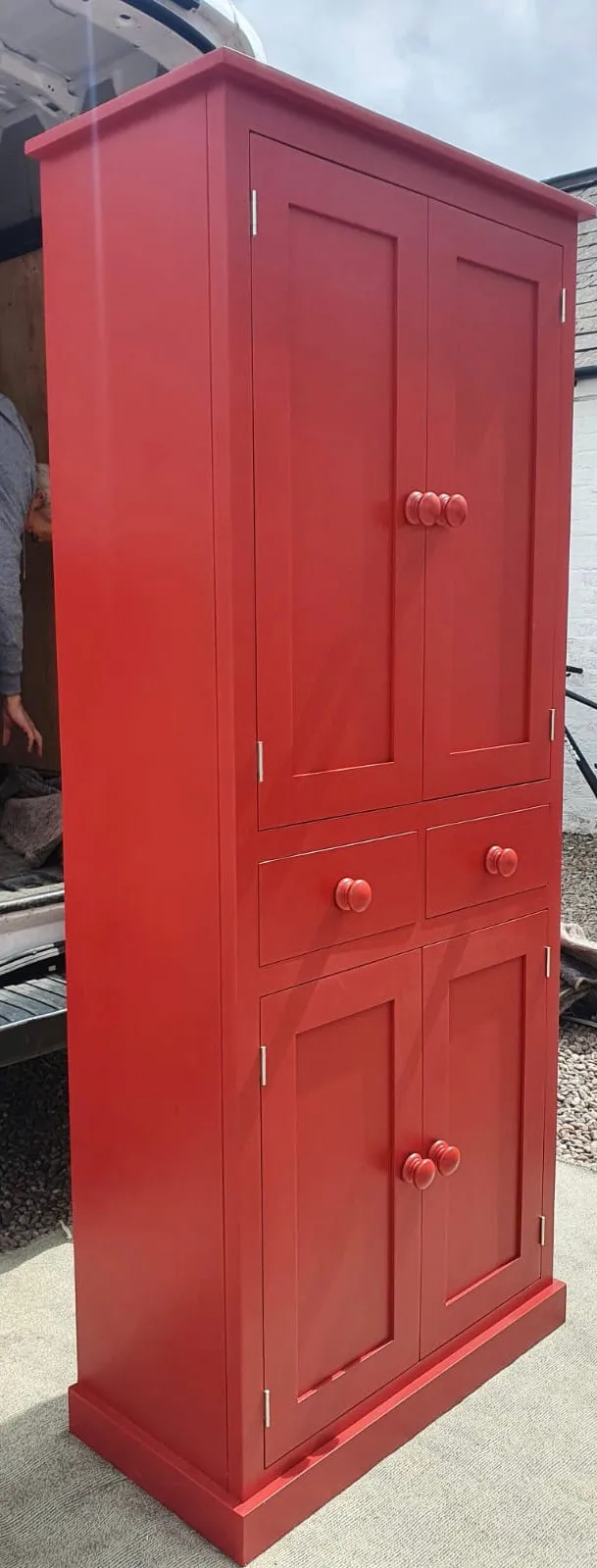 **NEW! Larder Pantry Kitchen Utility Cupboard with Spice Racks (40 cm deep) 2 Door over 2 Door with 2 Drawer Storage
