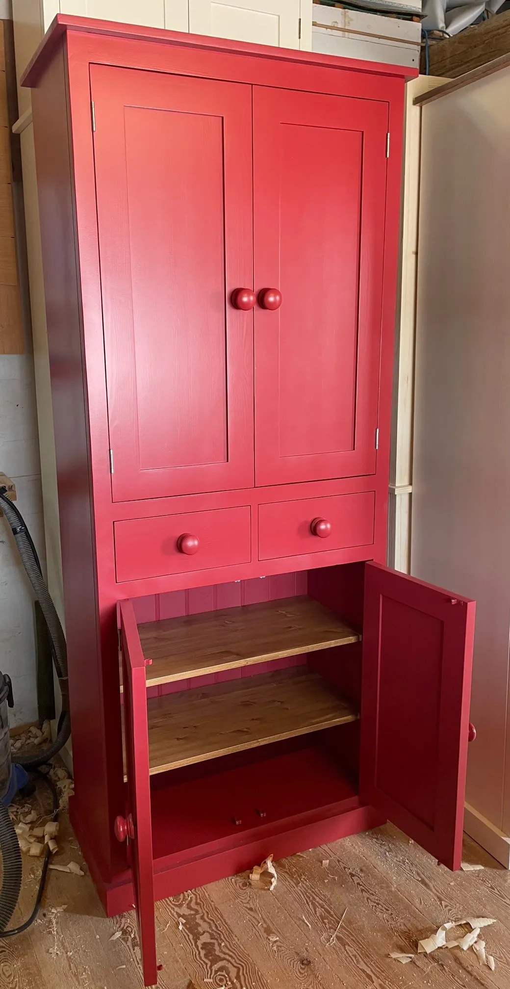 **NEW! Larder Pantry Kitchen Utility Cupboard with Spice Racks (40 cm deep) 2 Door over 2 Door with 2 Drawer Storage