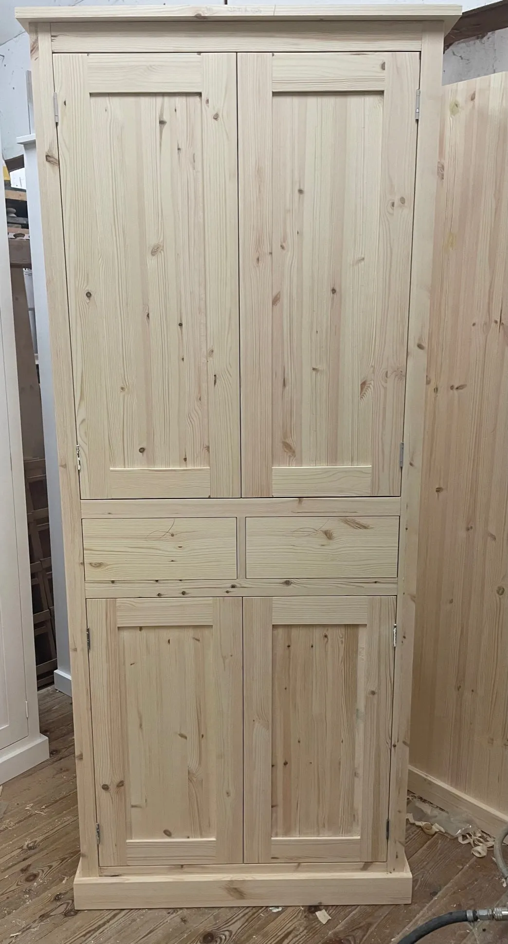**NEW! Larder Pantry Kitchen Utility Cupboard with Spice Racks (40 cm deep) 2 Door over 2 Door with 2 Drawer Storage
