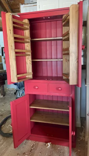 **NEW! Larder Pantry Kitchen Utility Cupboard with Spice Racks (40 cm deep) 2 Door over 2 Door with 2 Drawer Storage