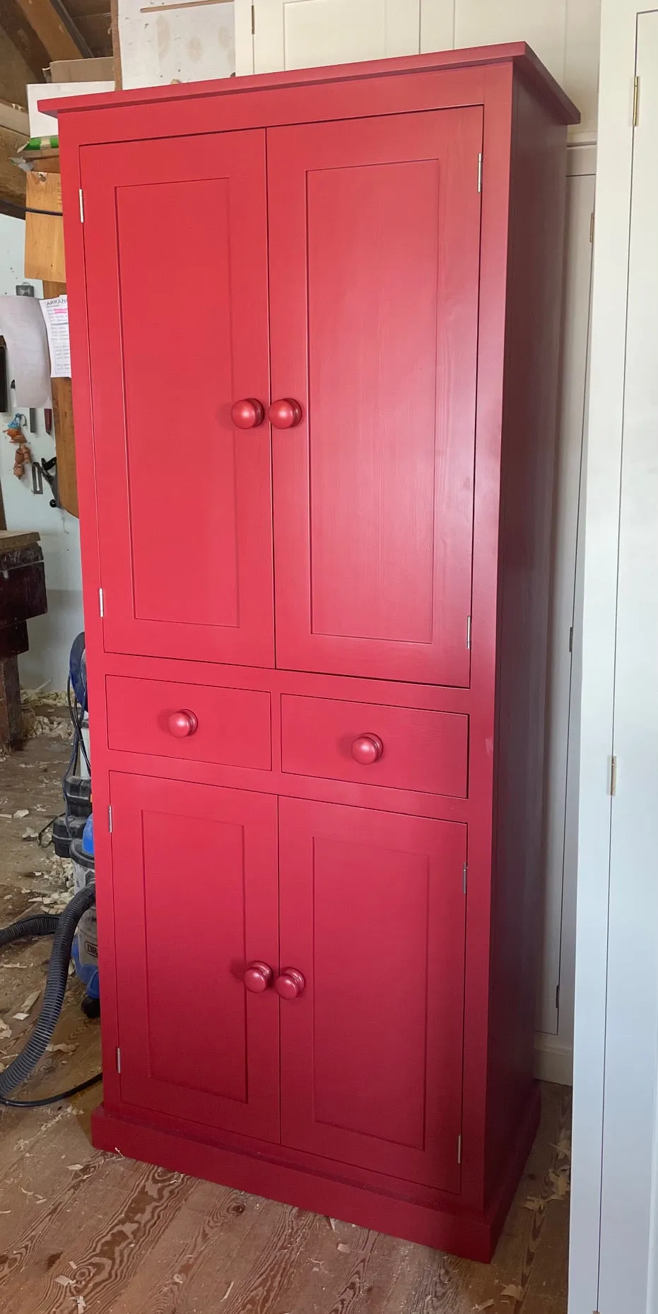 **NEW! Larder Pantry Kitchen Utility Cupboard with Spice Racks (40 cm deep) 2 Door over 2 Door with 2 Drawer Storage