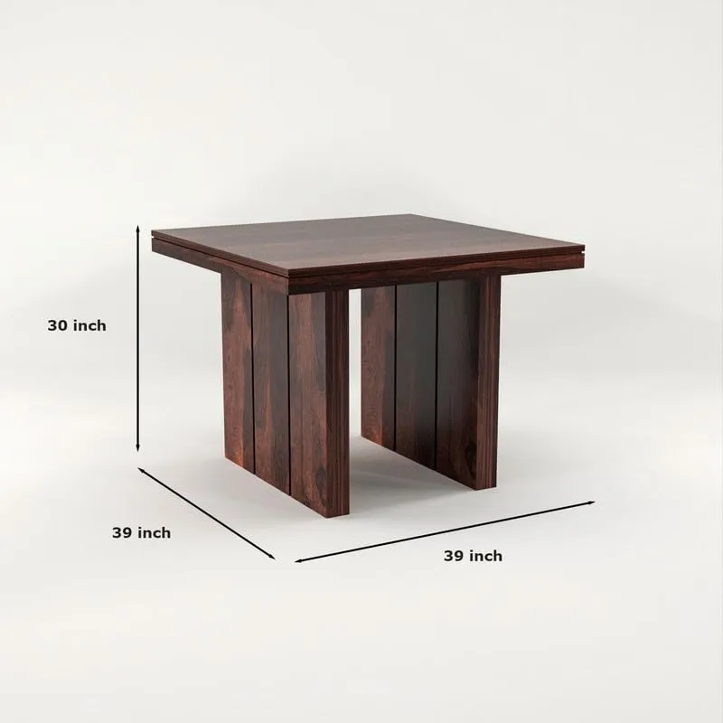 NEW MAMTA FURNITURE Solid Sheesham Wood Dining Room Sets 4 Seater Poester Dining Table with 3 Chairs & 1 Bench for Dining Room, Living Room, Restaurant, Cafeteria (Standard, Walnut Finish)