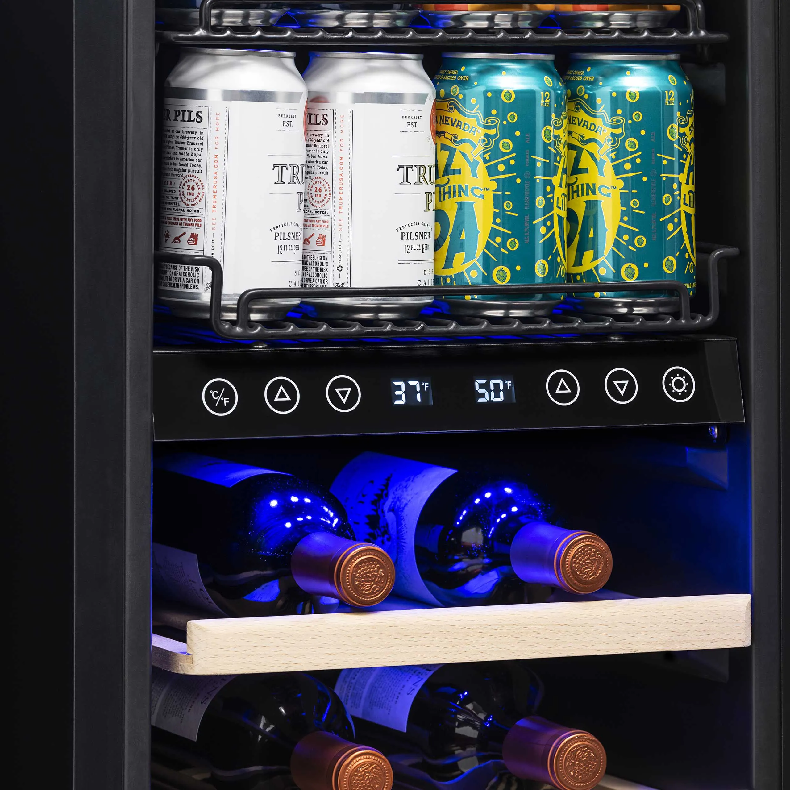 NewAir 48 Can, 9 Wine Bottle Dual Zone Compressor Wine Cooler