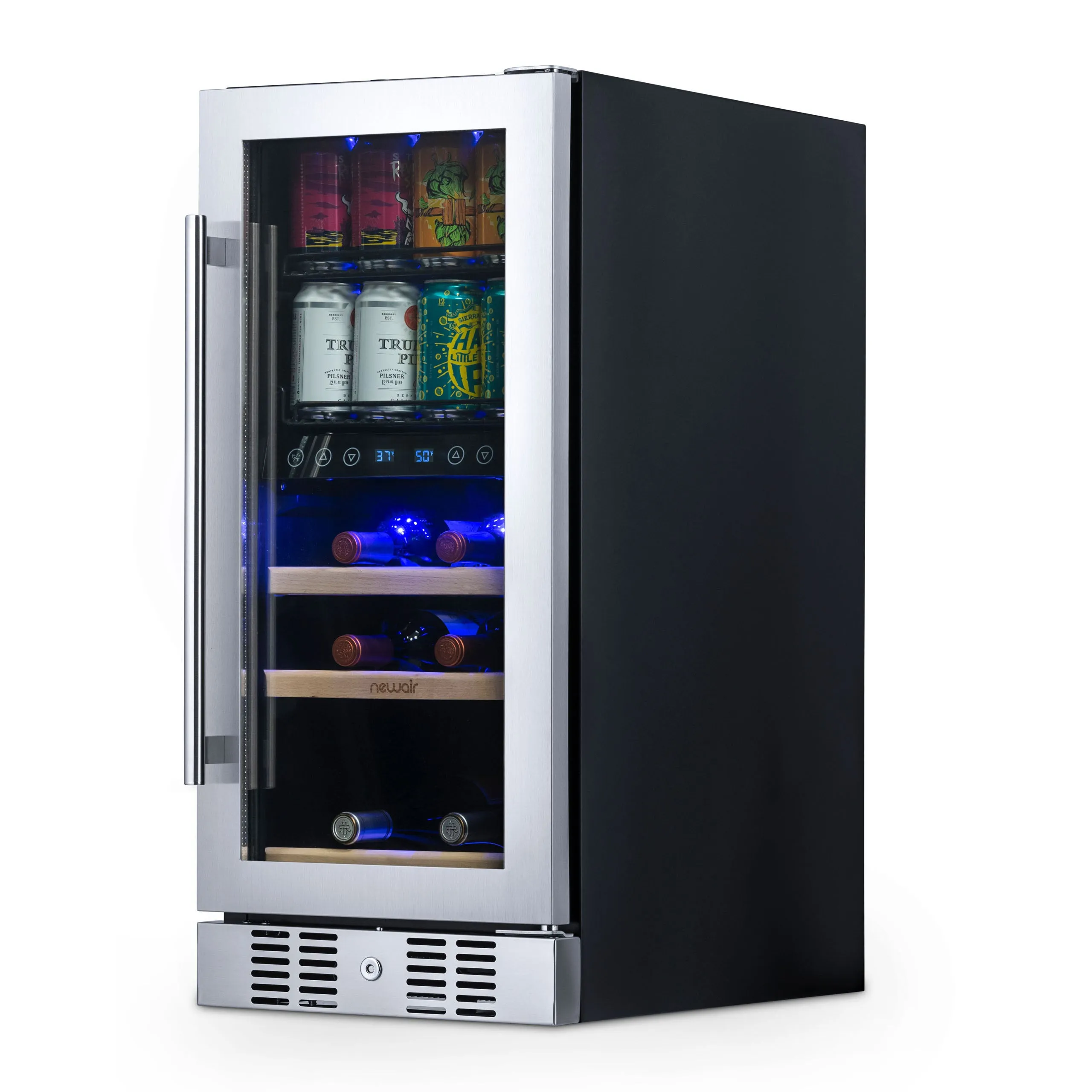 NewAir 48 Can, 9 Wine Bottle Dual Zone Compressor Wine Cooler