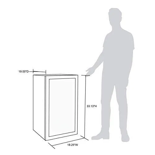 NewAir Beverage Refrigerator Cooler with 126 Can Capacity - Mini Bar Beer Fridge with Right Hinge Glass Door - Cools to 34F - AB-1200 - Stainless Steel