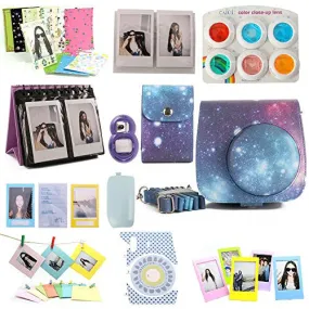 Nodartisan 12 in 1 Instax Mini 8/8  Accessory Bundles (Galaxy Mini 8 Case/Photo Case/Album/Hang Album/Lens/Filters/Film Frames/Hang Frames/Film Sticker/Camera Sticker/Battery Cover/Film Pouch)