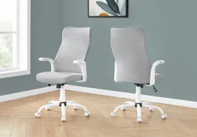 Office Chair - White / Grey Fabric / Multi Position
