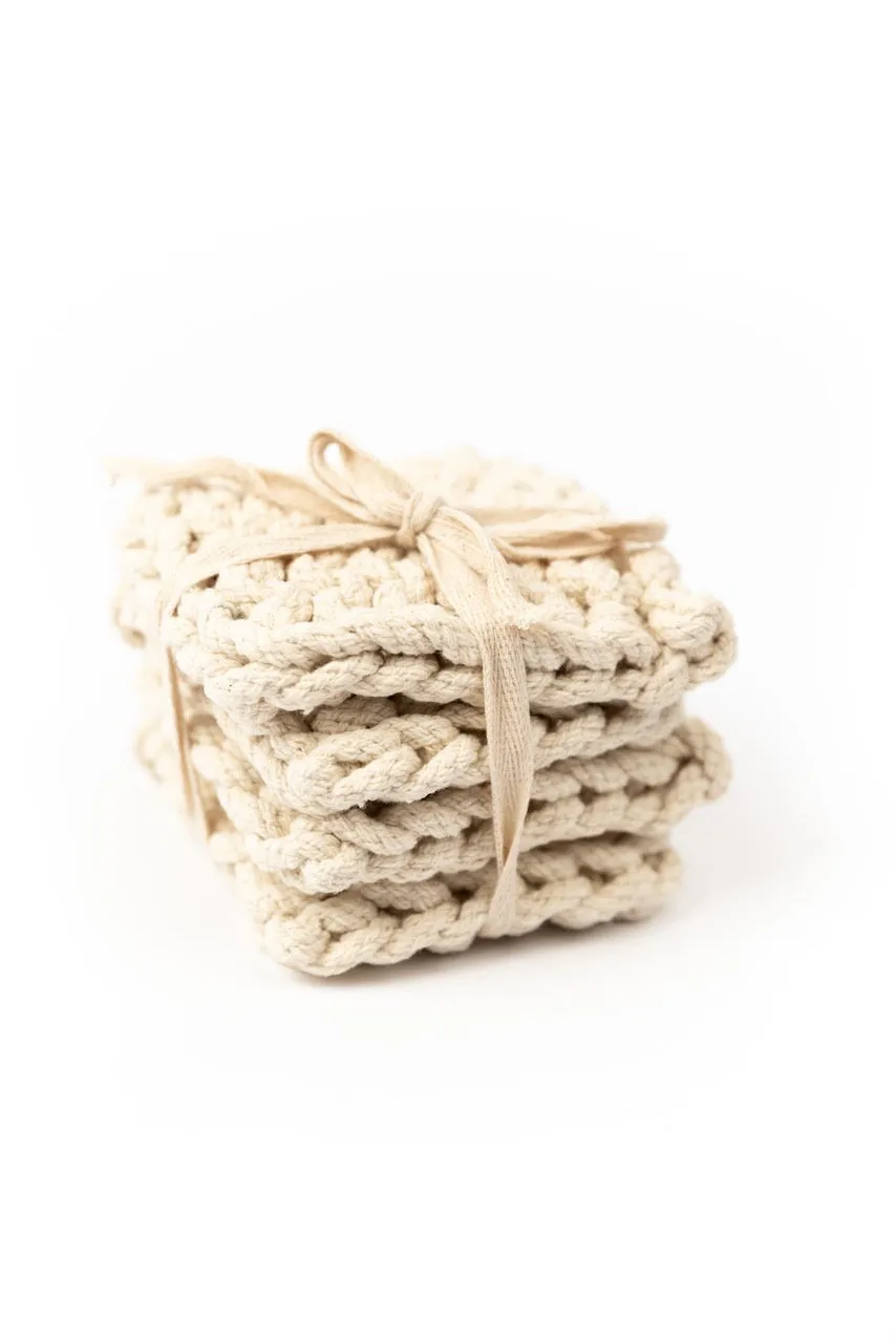 Olive Mill Crocheted Coasters
