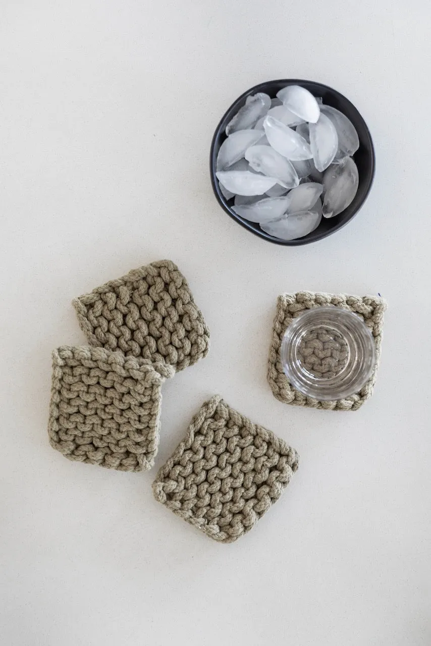 Olive Mill Crocheted Coasters