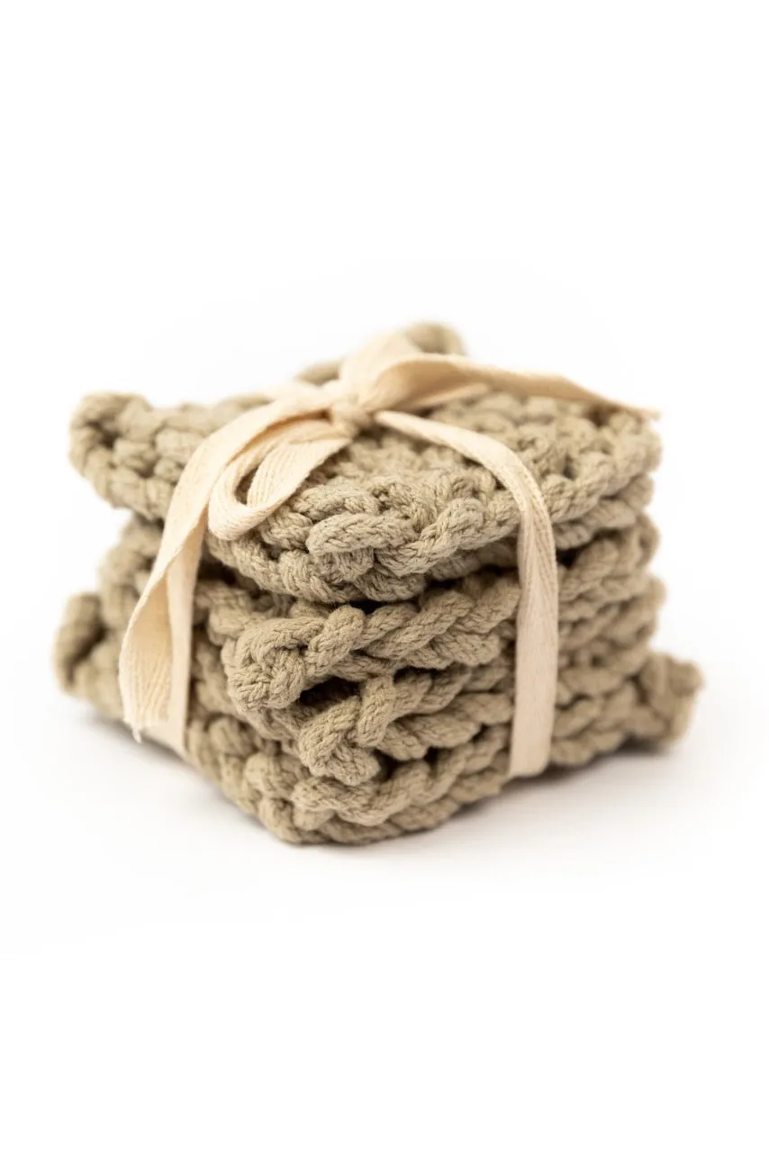 Olive Mill Crocheted Coasters
