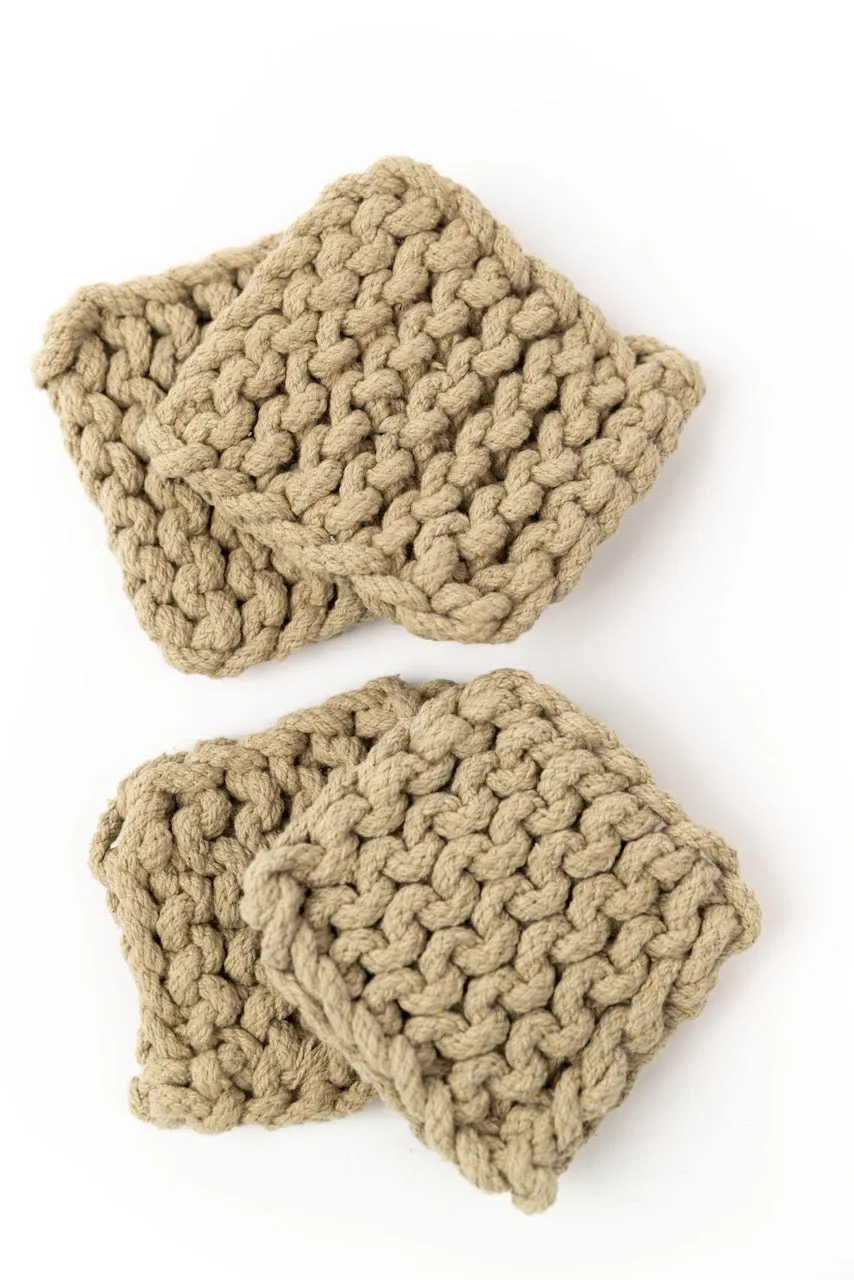 Olive Mill Crocheted Coasters