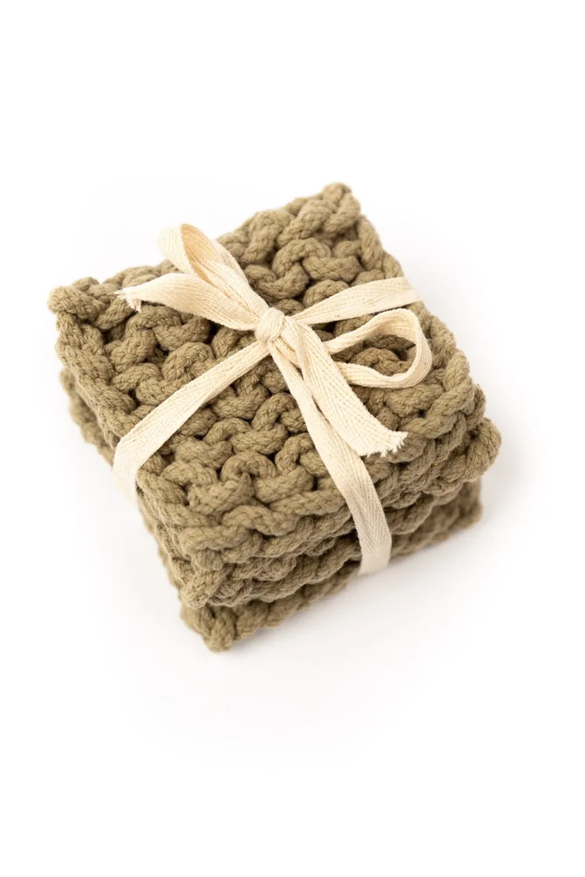 Olive Mill Crocheted Coasters