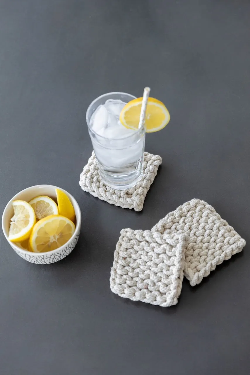 Olive Mill Crocheted Coasters