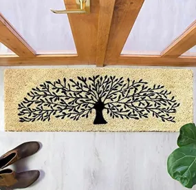 OnlyMat Beige Bleached Tree Design Coir Doormat