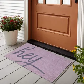 OnlyMat Hey Printed colourful Natural Coir Door mat with PVC backing