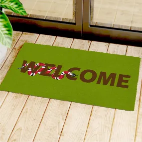 OnlyMat Snake on Welcome Green Natural Coir Entrance Mat