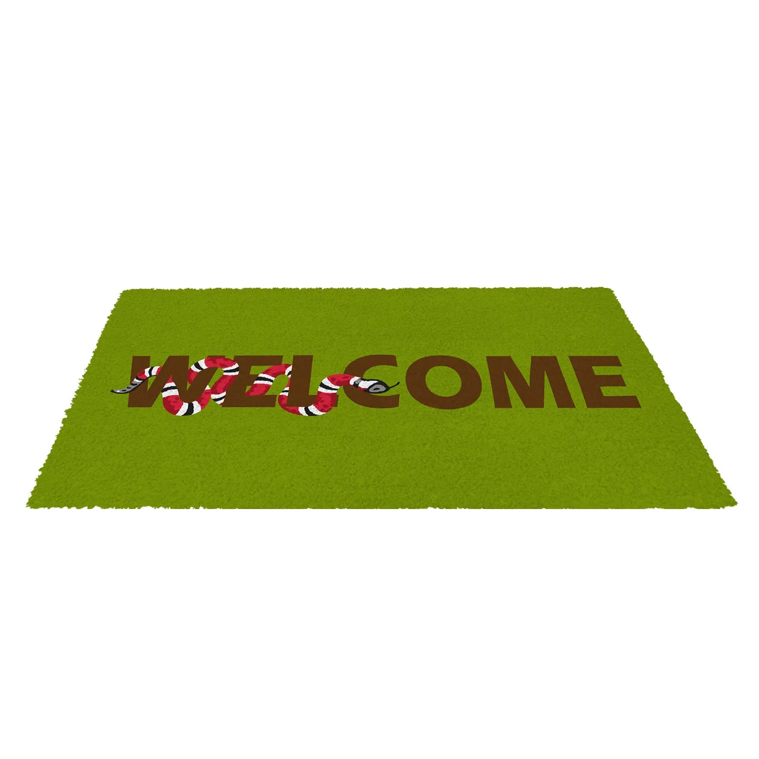 OnlyMat Snake on Welcome Green Natural Coir Entrance Mat
