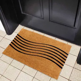 OnlyMat Wave Design Trendy Coir Doormat - 45cm x 75cm