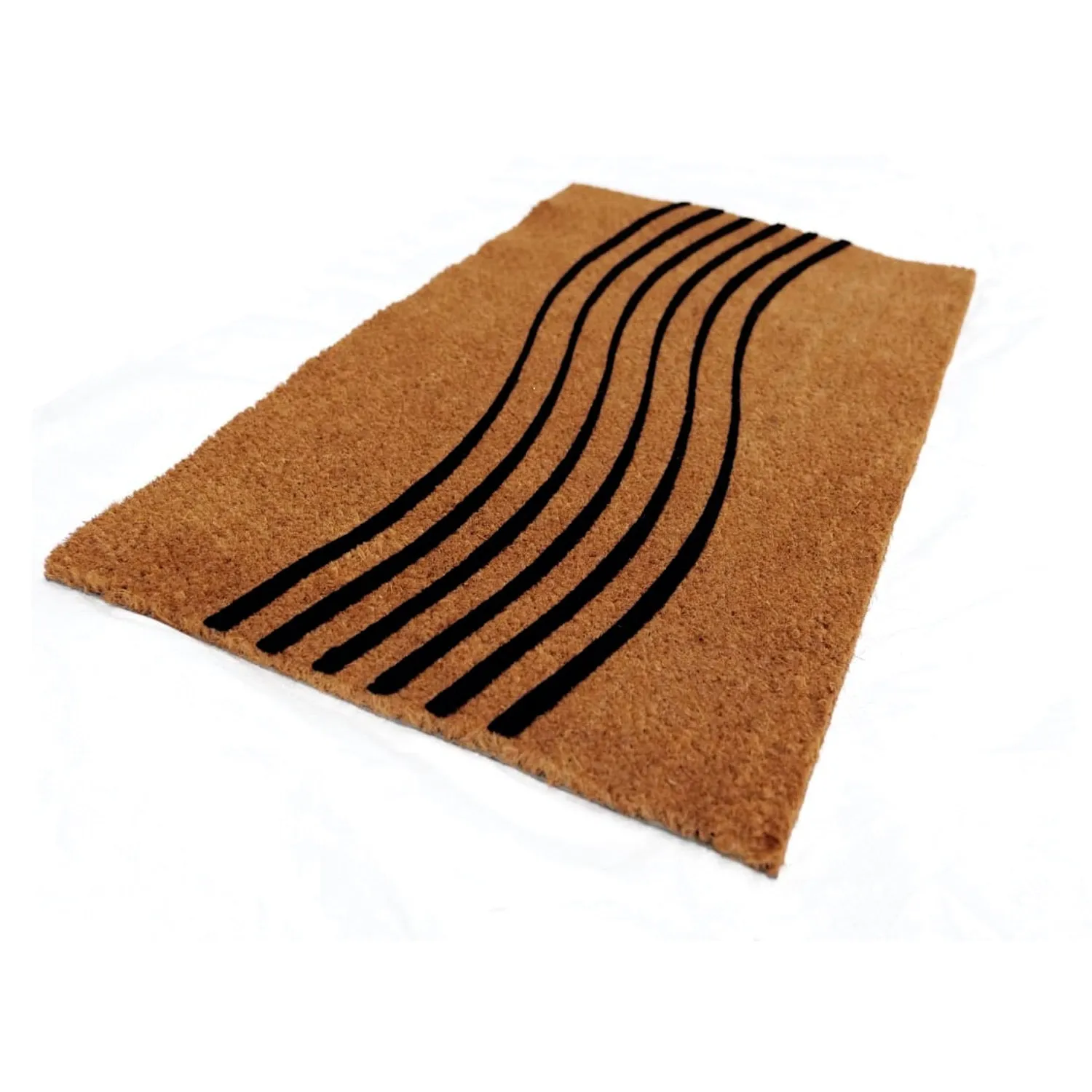 OnlyMat Wave Design Trendy Coir Doormat - 45cm x 75cm