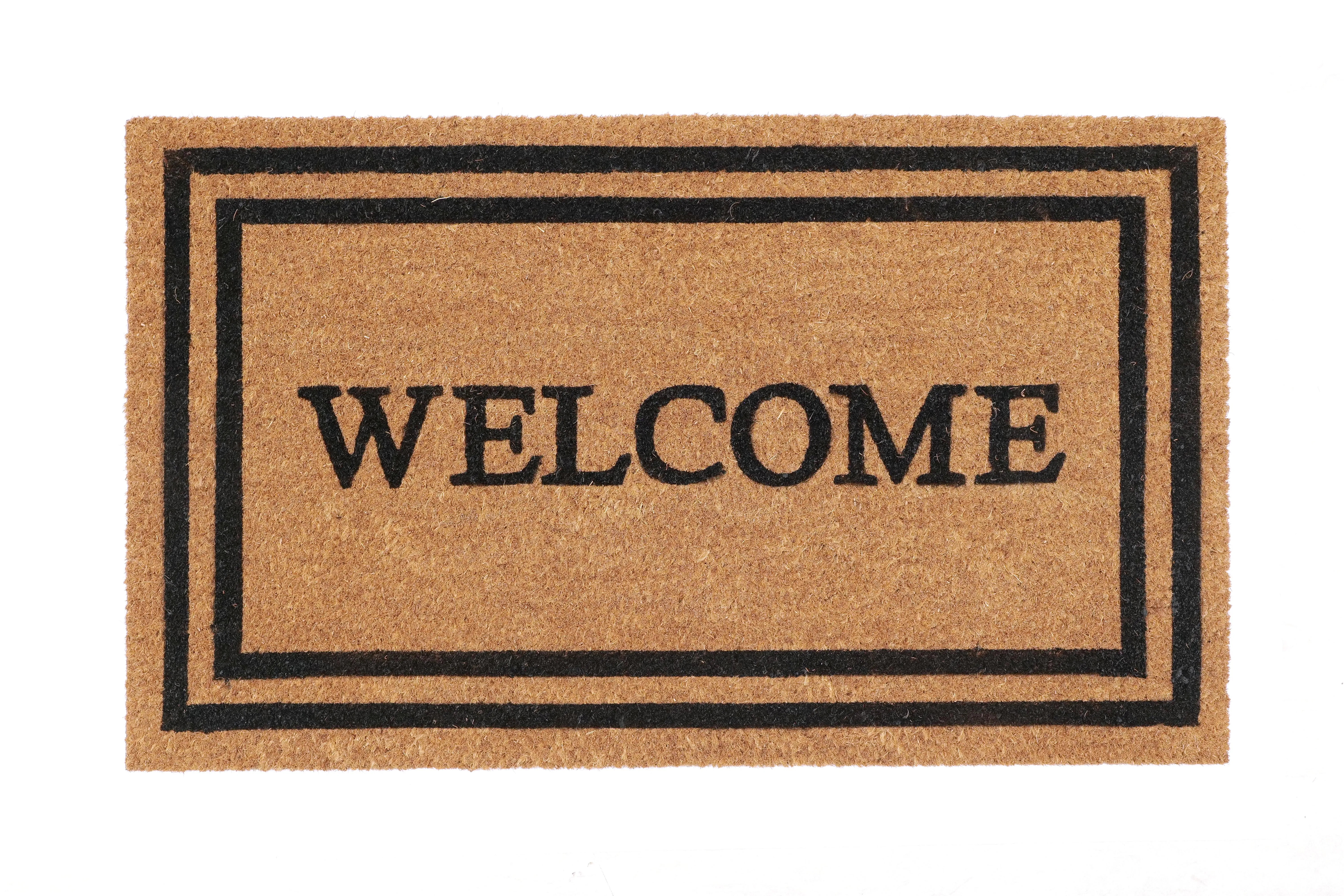 OnlyMat Welcome with Border Printed Entrance Coir Doormat