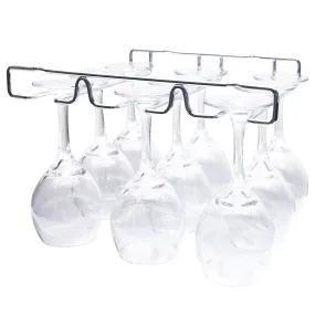 Orblue Under Cabinet Wine Glass Rack and Holder w/Universal Mounting Kit and Screws, Chrome Undercabinet Rack, Up to 9 Wine Glasses