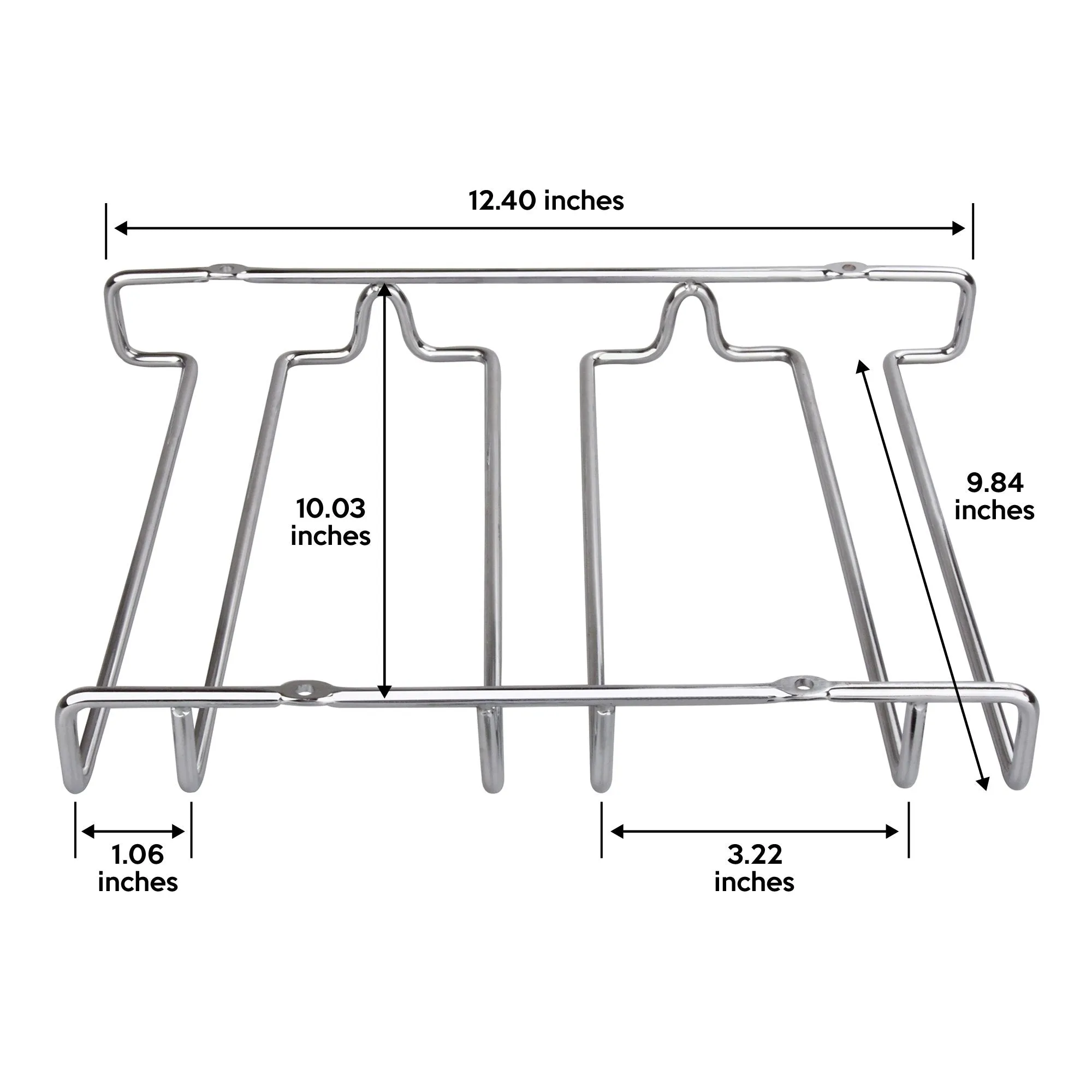 Orblue Under Cabinet Wine Glass Rack and Holder w/Universal Mounting Kit and Screws, Chrome Undercabinet Rack, Up to 9 Wine Glasses