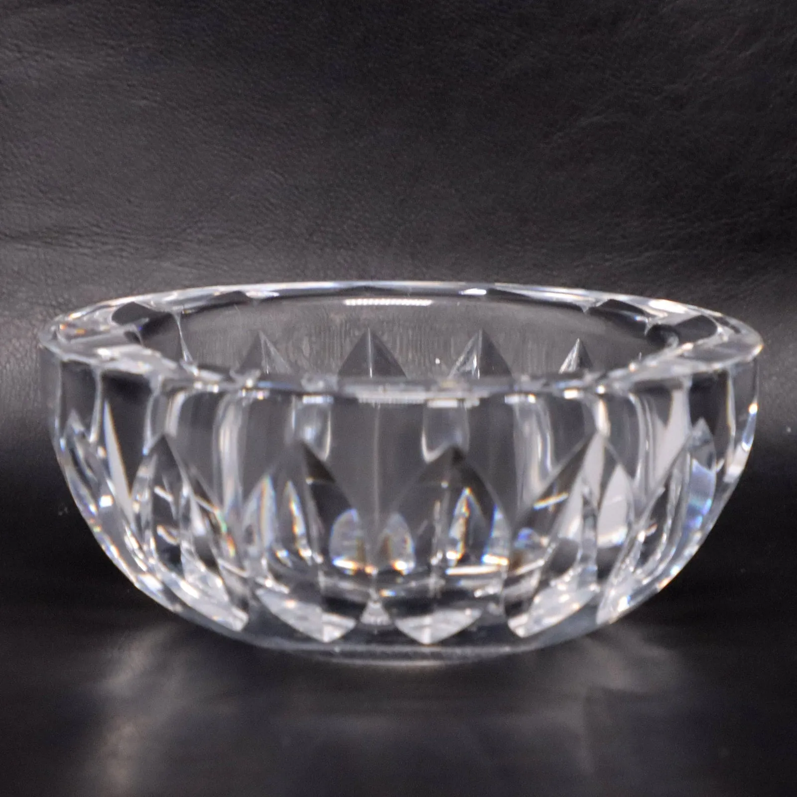 Orrefors Sven Palmqvist 5" Clear Crystal Candy Dish Ashtray Signed MCM Vintage