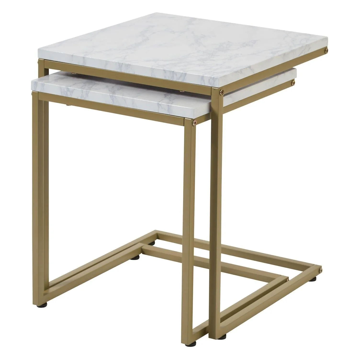 Outlet - Jay nest of tables - marble effect and gold