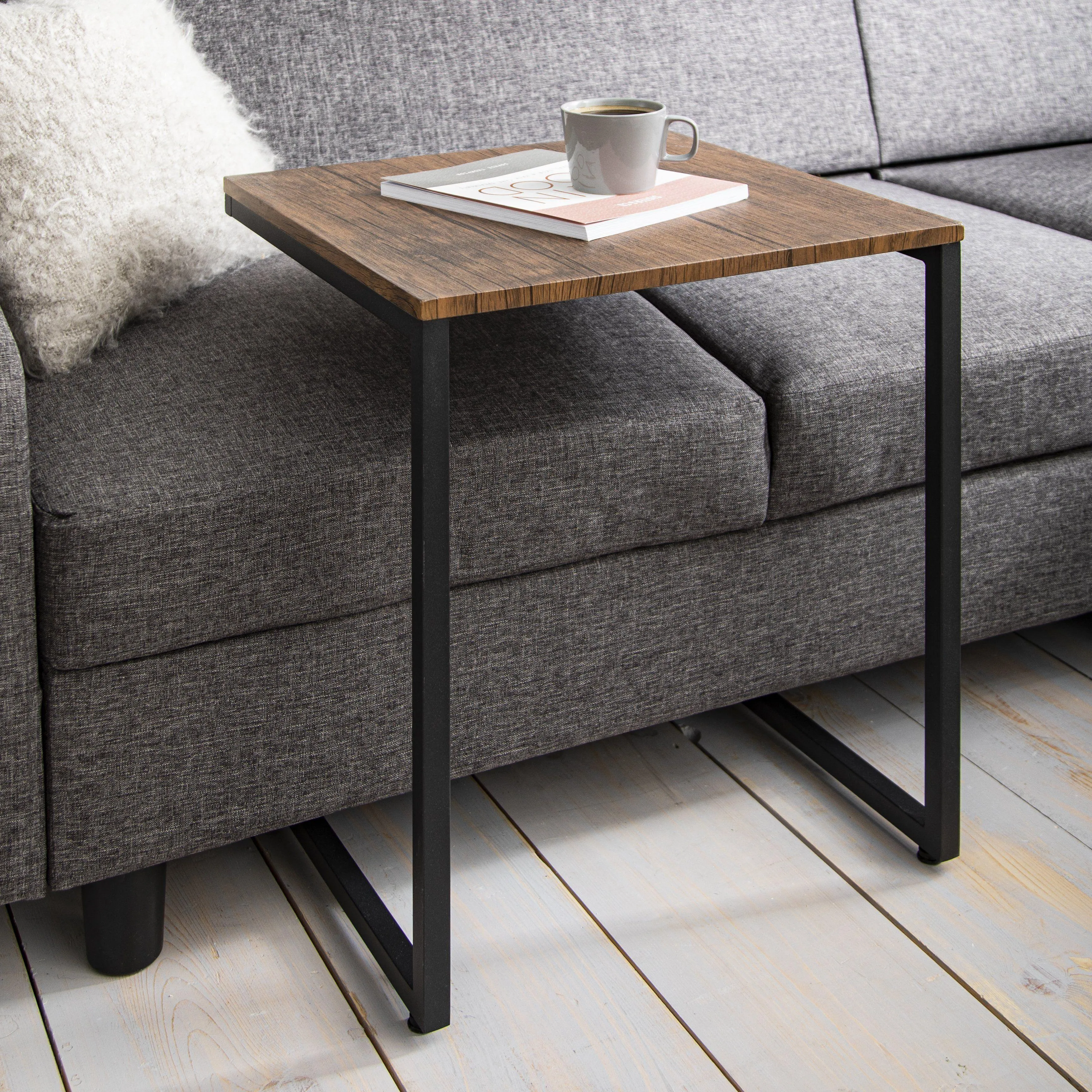 Outlet - Sheffield industrial nest of tables - wood effect & metal