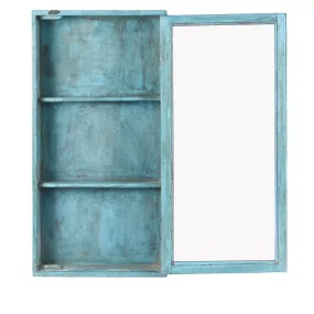 Painted Indian Glazed Wall Cabinet - Ca 1930