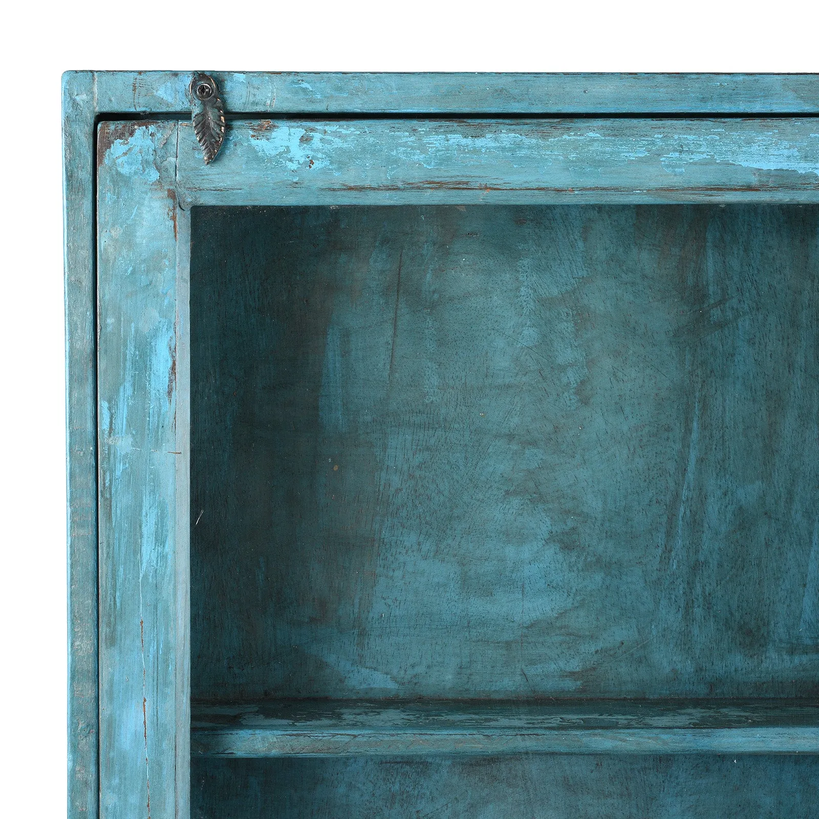 Painted Indian Glazed Wall Cabinet - Ca 1930