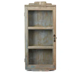 Painted Teak Glazed Tall Wall Cabinet - Ca 1920