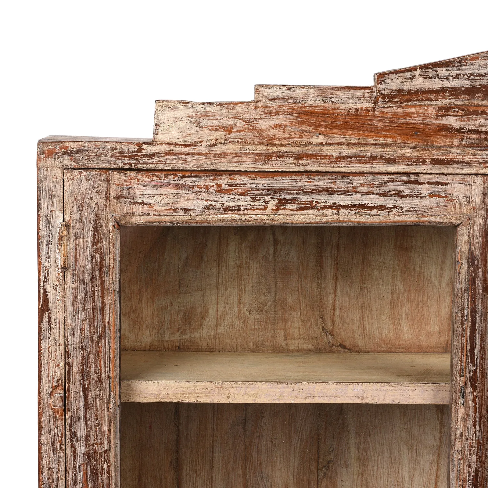 Painted Teak Glazed Wall Cabinet - Ca 1920