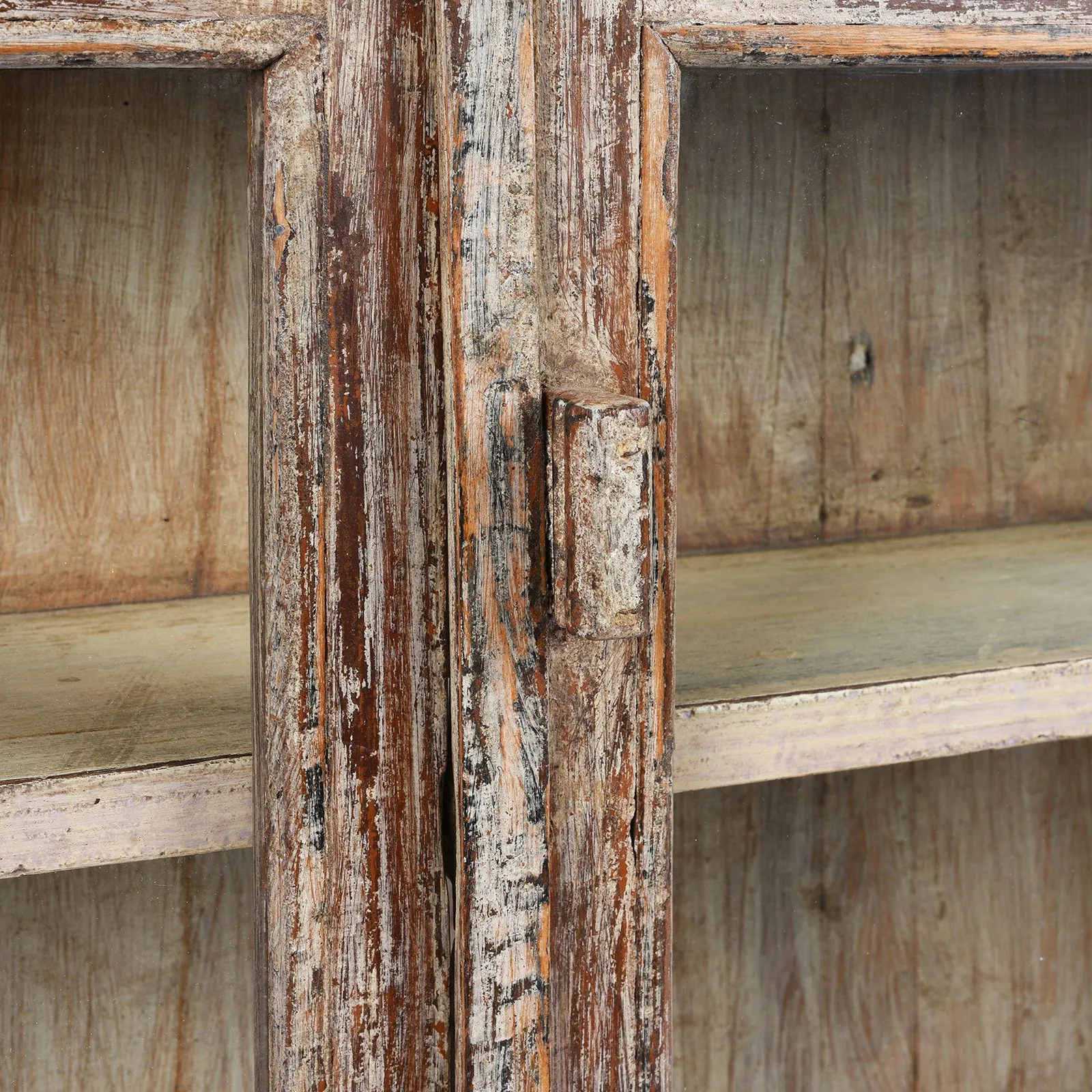 Painted Teak Glazed Wall Cabinet - Ca 1920