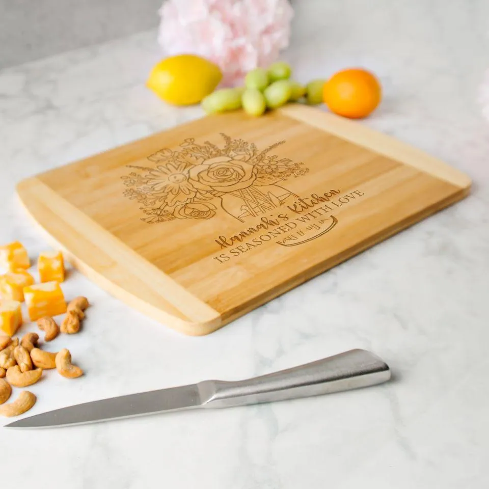 Personalized Mother's Day Cutting Board 11x14 (Rounded Edge)