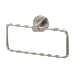 Phoenix Radii Hand Towel Holder Round Plate - Brushed Nickel