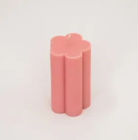 Pink Daisy Pillar Candle