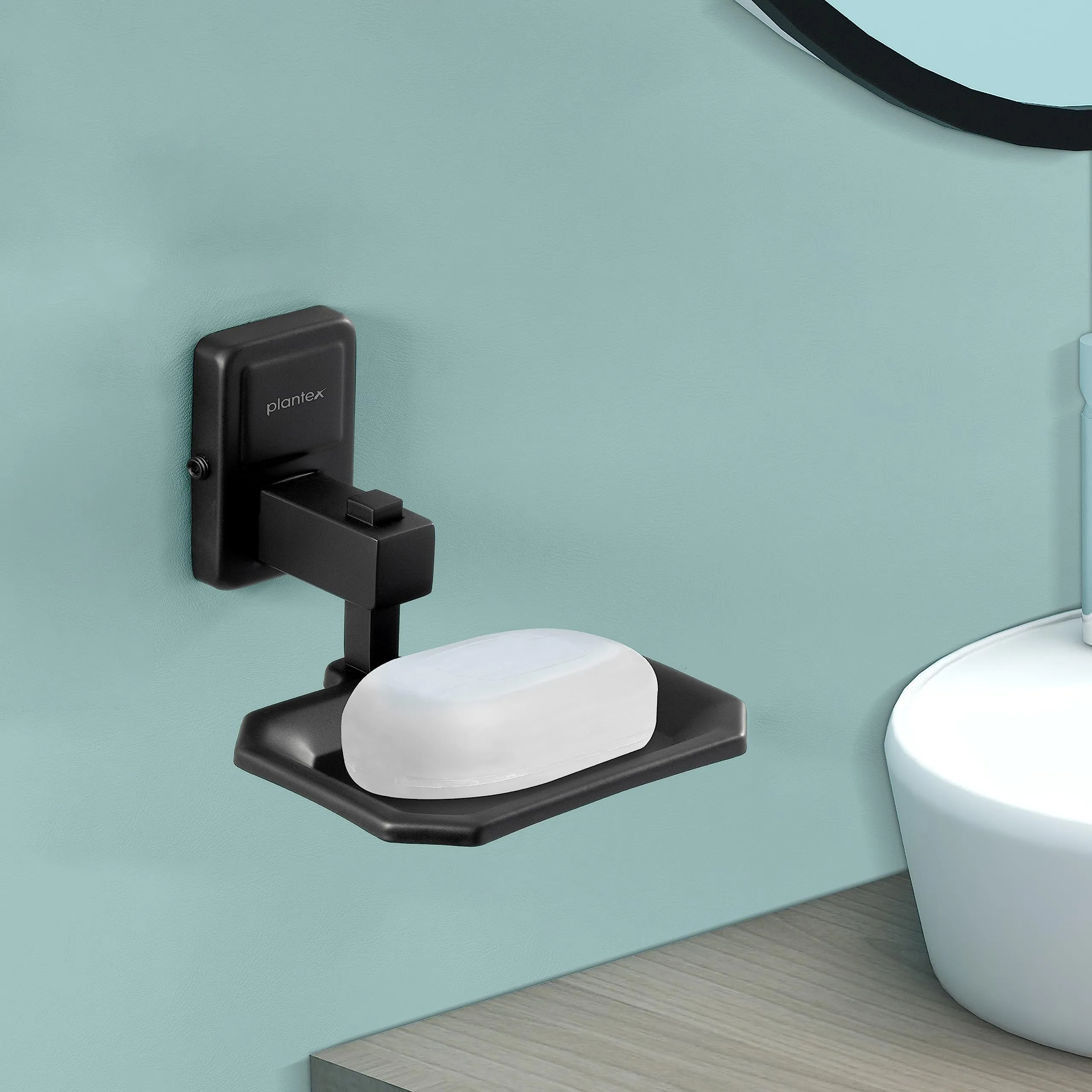 Plantex Darcy Black soap Holder Stand for Bathroom and wash Basin (304 Stainless Steel)