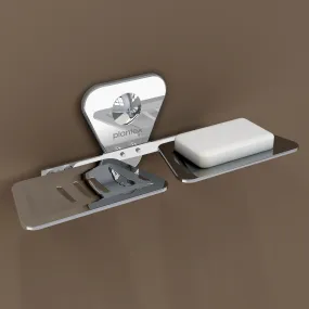 Plantex Stainless Steel Chrome Finish Double Soap Dish Stand for Bathroom & Kitchen/wall mounted soap holder - Bathroom Accessories