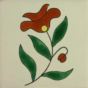 Porcelain Decorative Mexican Tile - Amapola Terra Cota