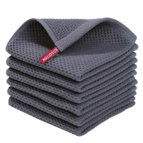 Premium 100% Cotton Waffle Weave Kitchen Towels – Ultra Soft, Absorbent, Quick-Dry Dish Cloths, 12x12 Inches, 6-Pack