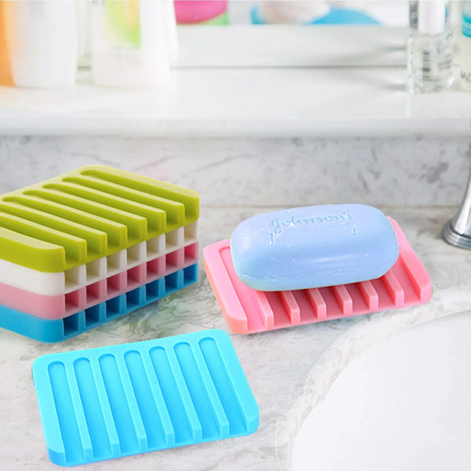 Quanzhou Chenchenchen E-Commerce Co.,Ltd 5pcs Soap Dish, Soap Holder Soap Saver Soap Pad