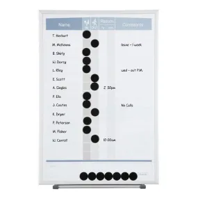 Quartet planner board matrix in/out 280x410mm