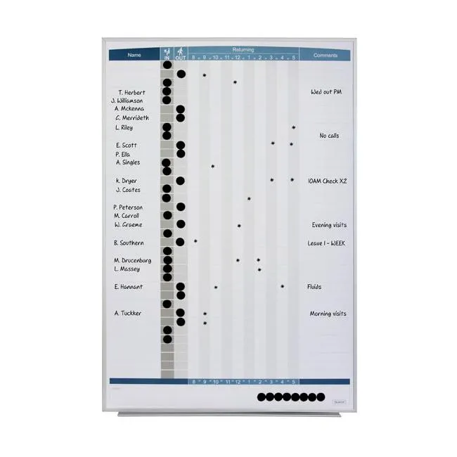 Quartet planner board matrix in/out 580x865mm