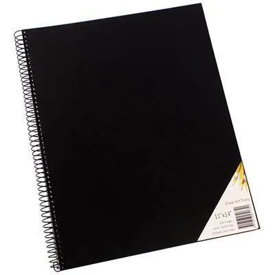 Quill Visual Art Diary 110Gsm 200 Page 11 X 14 Inch Pp Black