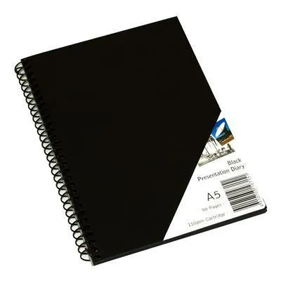 Quill Visual Art Diary 110Gsm 90 Page A5 Pp Black